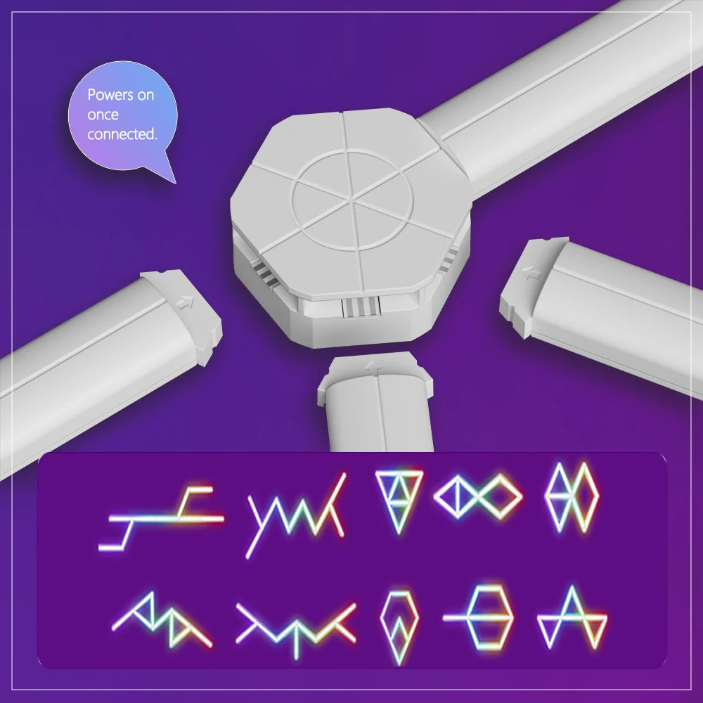 Splicing Light DIY Atmosphere Light RGB Smart Wall Light Voice Control Lamp for Esports Room Bedroom Bar Decoration Night Light