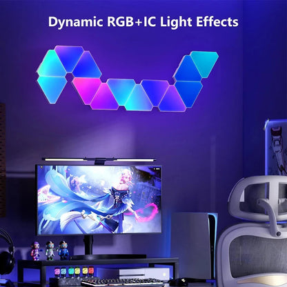 Triangle LED Quantum Light Game Room RGB Atmosphere Light APP Control Wall Light Suitable For Children's Room Decoration Night