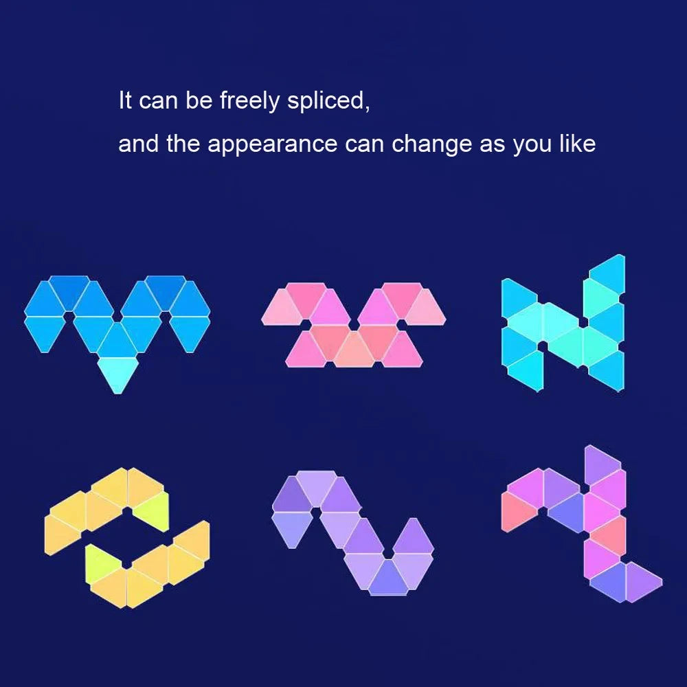 Triangle LED Quantum Light Game Room RGB Atmosphere Light APP Control Wall Light Suitable For Children's Room Decoration Night