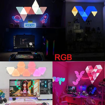 Triangle LED Quantum Light Game Room RGB Atmosphere Light APP Control Wall Light Suitable For Children's Room Decoration Night