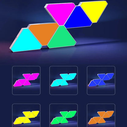 Triangle LED Quantum Light Game Room RGB Atmosphere Light APP Control Wall Light Suitable For Children's Room Decoration Night