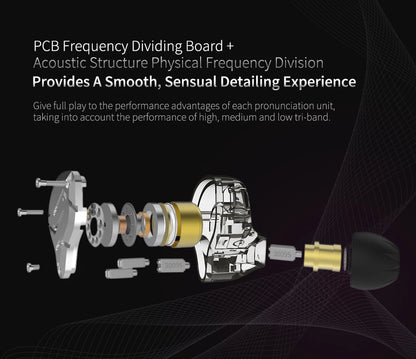 KZ ZS10 Pro 4ba + 1dd Hybrid Metal headphones 10-driver high-fidelity bass motion monitor headphones with canc