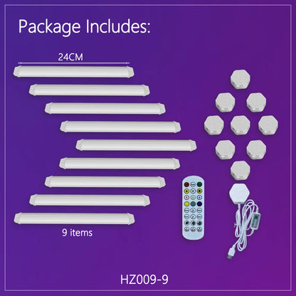 Splicing Light DIY Atmosphere Light RGB Smart Wall Light Voice Control Lamp for Esports Room Bedroom Bar Decoration Night Light