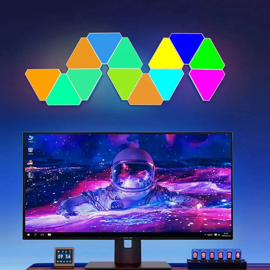 Triangle LED Quantum Light Game Room RGB Atmosphere Light APP Control Wall Light Suitable For Children's Room Decoration Night
