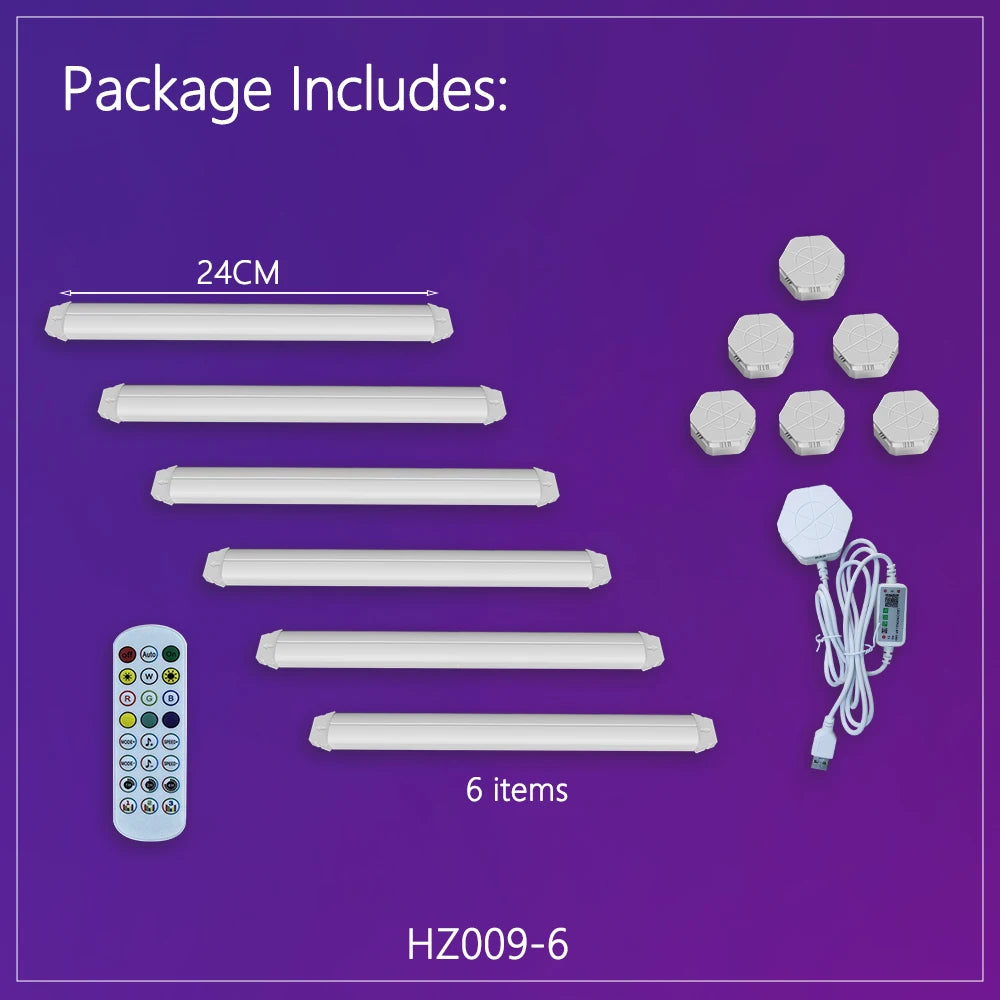 Splicing Light DIY Atmosphere Light RGB Smart Wall Light Voice Control Lamp for Esports Room Bedroom Bar Decoration Night Light